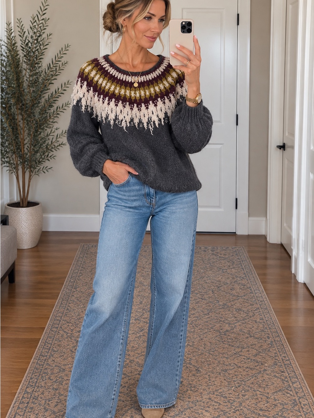 Free People Baltic Fair Isle Pullover Sweater – XS